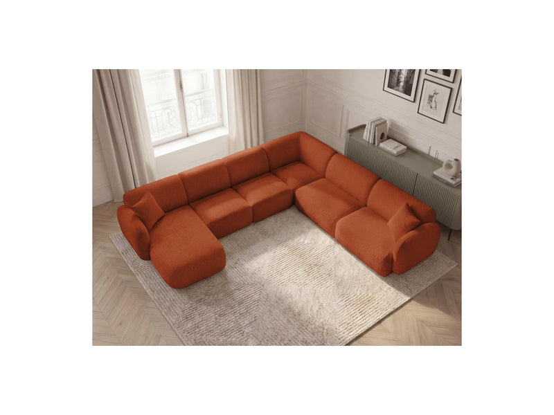 Anda - Modular Fixed Panoramic Sofa - With 1 Chaise Lounge, 2 Low Chairs and 1 Small Corner - Right Angle
