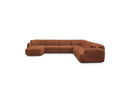 Anda - Modular Fixed Panoramic Sofa - With 1 Chaise Lounge, 2 Low Chairs and 1 Small Corner - Right Angle