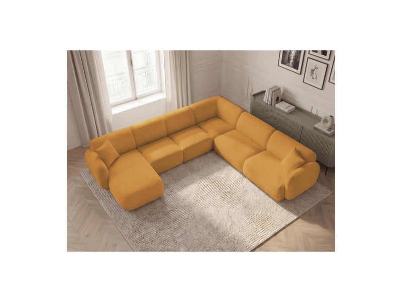 Anda - Modular Fixed Panoramic Sofa - With 1 Chaise Lounge, 2 Low Chairs and 1 Small Corner - Right Angle