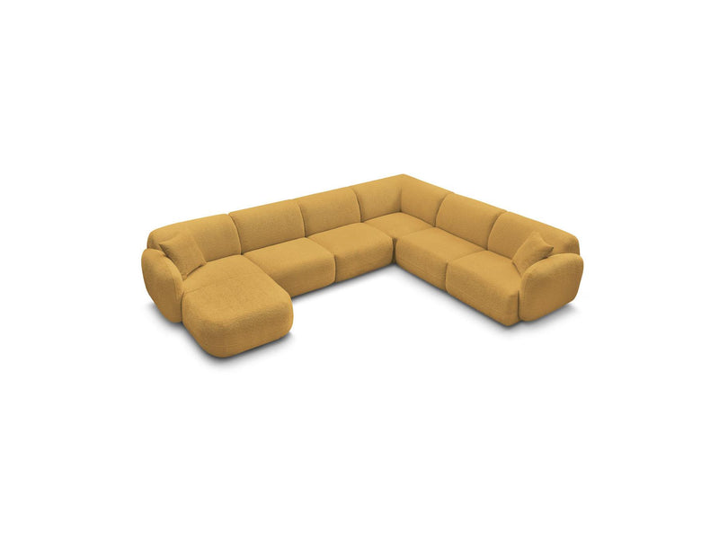 Anda - Modular Fixed Panoramic Sofa - With 1 Chaise Lounge, 2 Low Chairs and 1 Small Corner - Right Angle