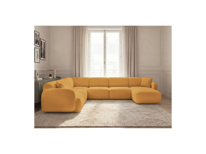 Anda - Sofá Panorámico Fijo Modular - Con 1 Chaise Lounge, 2 Sillones Bajos y 1 Rinconera Pequeña - Esquina Izquierda