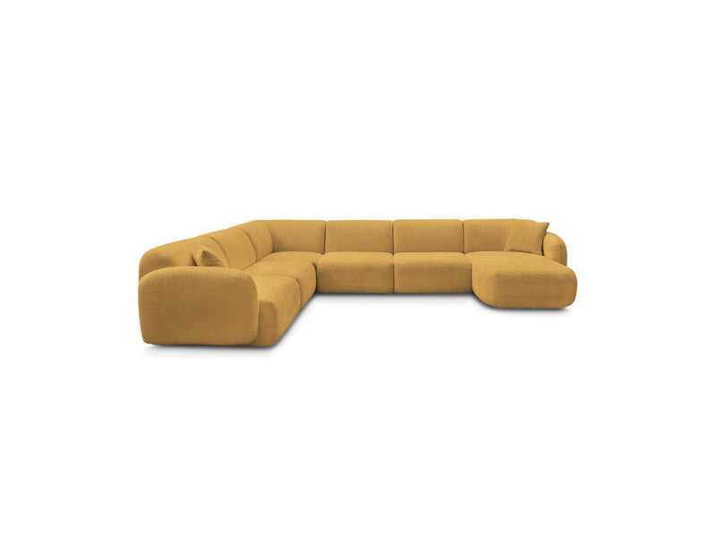 Anda - Sofá Panorámico Fijo Modular - Con 1 Chaise Lounge, 2 Sillones Bajos y 1 Rinconera Pequeña - Esquina Izquierda