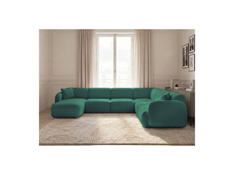 Anda - Modular Fixed Panoramic Sofa - With 1 Chaise Lounge, 2 Low Chairs and 1 Small Corner - Right Angle