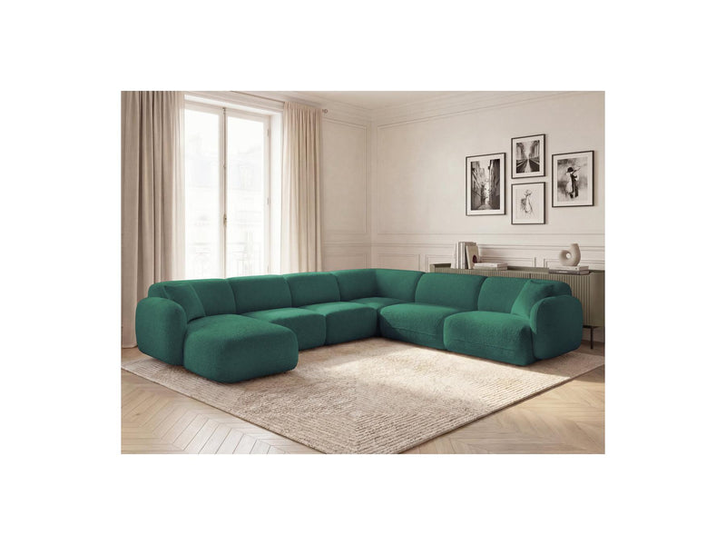Anda - Modular Fixed Panoramic Sofa - With 1 Chaise Lounge, 2 Low Chairs and 1 Small Corner - Right Angle