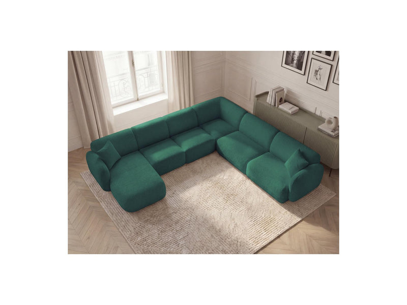 Anda - Modular Fixed Panoramic Sofa - With 1 Chaise Lounge, 2 Low Chairs and 1 Small Corner - Right Angle
