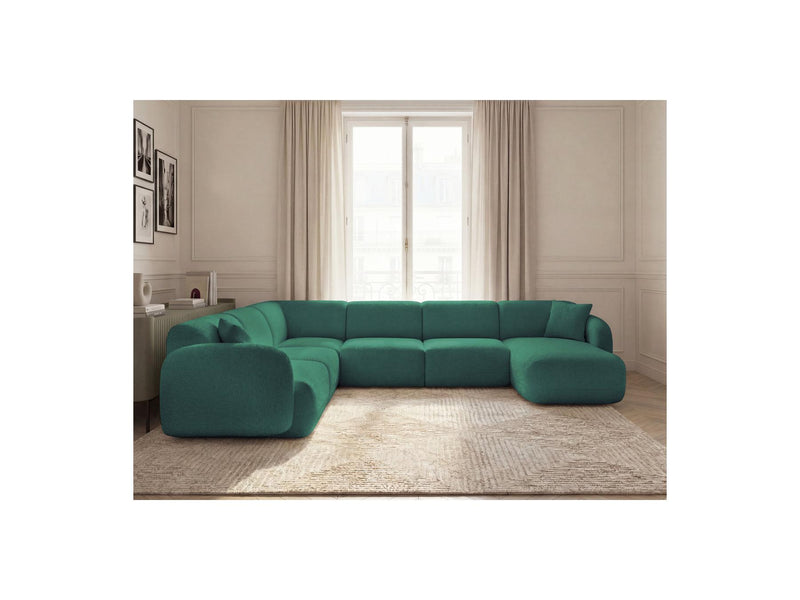 Anda - Sofá Panorámico Fijo Modular - Con 1 Chaise Lounge, 2 Sillones Bajos y 1 Rinconera Pequeña - Esquina Izquierda
