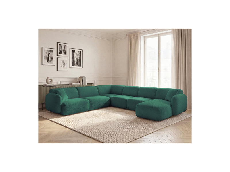 Anda - Sofá Panorámico Fijo Modular - Con 1 Chaise Lounge, 2 Sillones Bajos y 1 Rinconera Pequeña - Esquina Izquierda