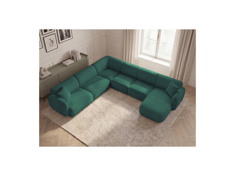 Anda - Sofá Panorámico Fijo Modular - Con 1 Chaise Lounge, 2 Sillones Bajos y 1 Rinconera Pequeña - Esquina Izquierda