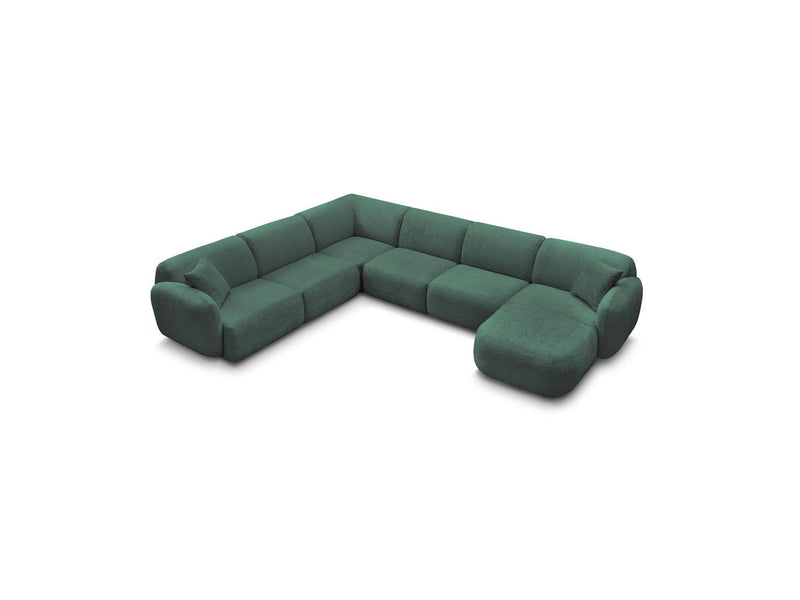 Anda - Sofá Panorámico Fijo Modular - Con 1 Chaise Lounge, 2 Sillones Bajos y 1 Rinconera Pequeña - Esquina Izquierda