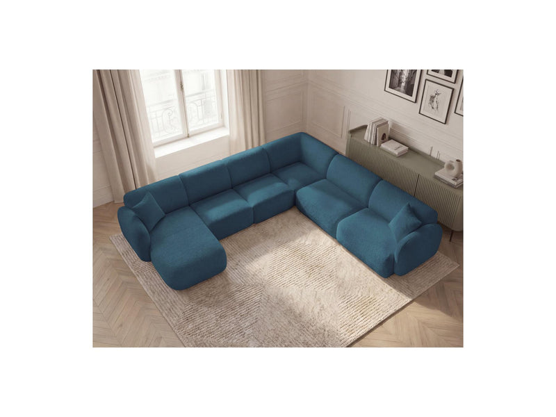 Anda - Modular Fixed Panoramic Sofa - With 1 Chaise Lounge, 2 Low Chairs and 1 Small Corner - Right Angle