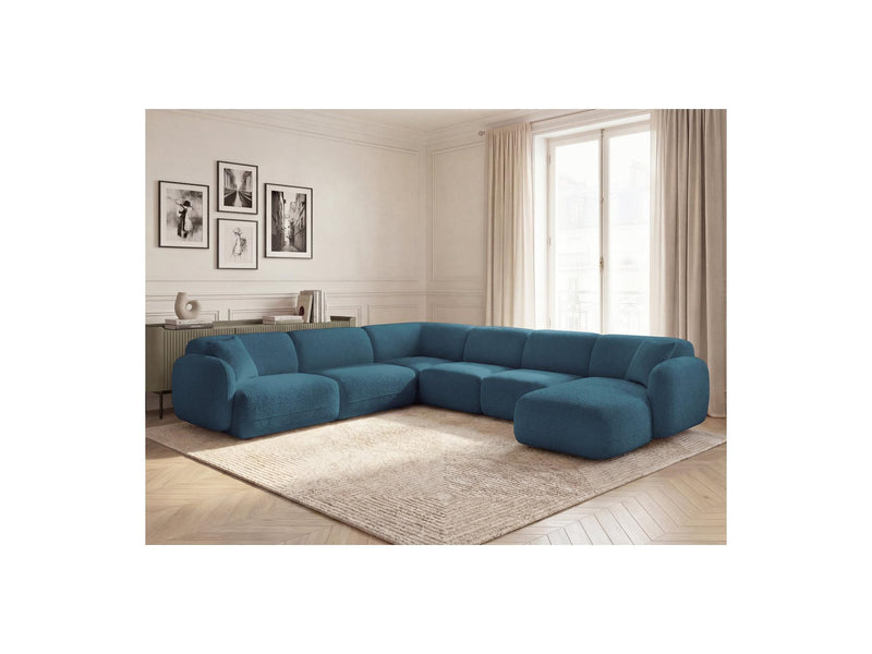 Anda - Sofá Panorámico Fijo Modular - Con 1 Chaise Lounge, 2 Sillones Bajos y 1 Rinconera Pequeña - Esquina Izquierda