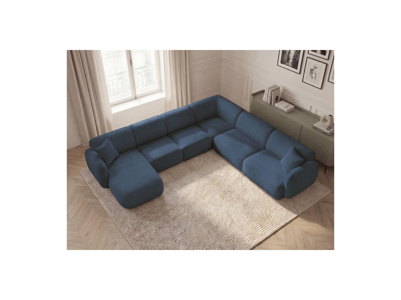 Anda - Modular Fixed Panoramic Sofa - With 1 Chaise Lounge, 2 Low Chairs and 1 Small Corner - Right Angle