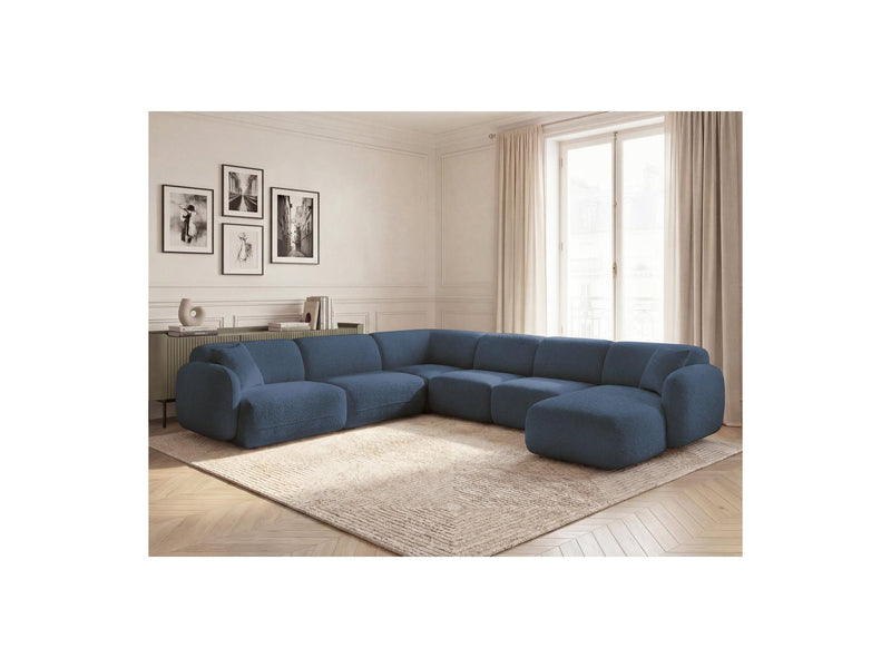Anda - Sofá Panorámico Fijo Modular - Con 1 Chaise Lounge, 2 Sillones Bajos y 1 Rinconera Pequeña - Esquina Izquierda