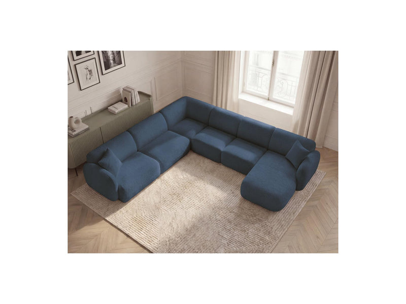 Anda - Sofá Panorámico Fijo Modular - Con 1 Chaise Lounge, 2 Sillones Bajos y 1 Rinconera Pequeña - Esquina Izquierda