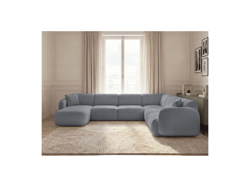 Anda - Modular Fixed Panoramic Sofa - With 1 Chaise Lounge, 2 Low Chairs and 1 Small Corner - Right Angle