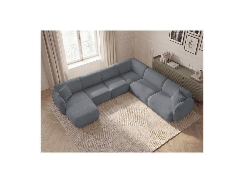 Anda - Modular Fixed Panoramic Sofa - With 1 Chaise Lounge, 2 Low Chairs and 1 Small Corner - Right Angle