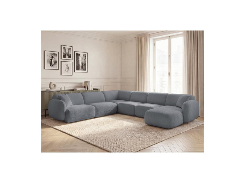 Anda - Sofá Panorámico Fijo Modular - Con 1 Chaise Lounge, 2 Sillones Bajos y 1 Rinconera Pequeña - Esquina Izquierda