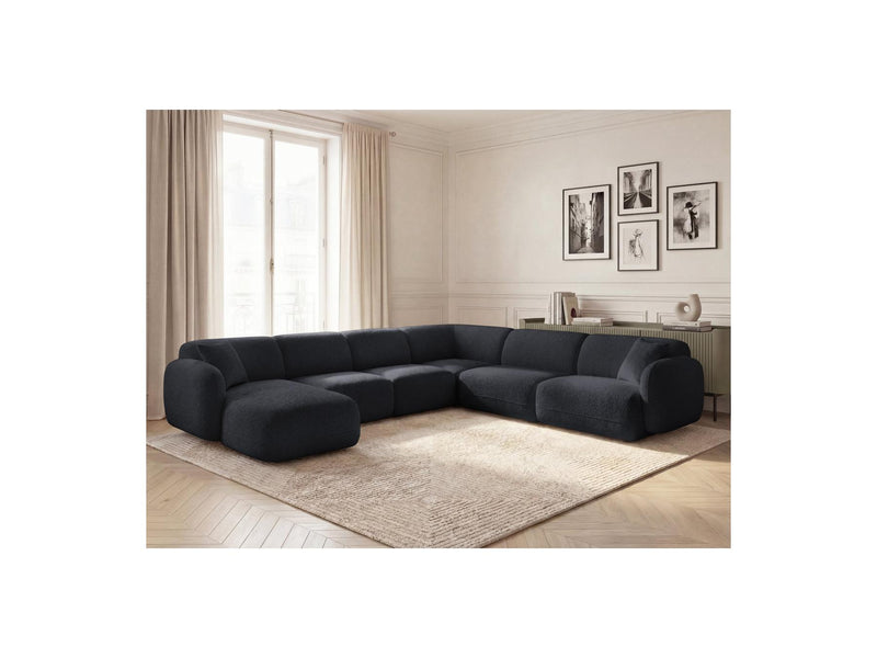 Anda - Modular Fixed Panoramic Sofa - With 1 Chaise Lounge, 2 Low Chairs and 1 Small Corner - Right Angle