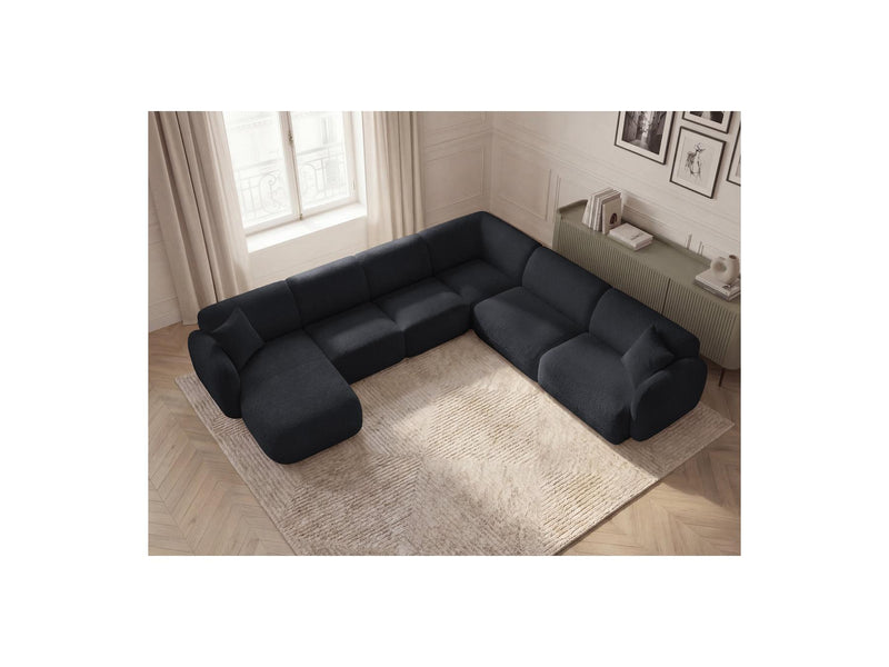 Anda - Modular Fixed Panoramic Sofa - With 1 Chaise Lounge, 2 Low Chairs and 1 Small Corner - Right Angle