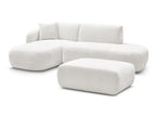 Anda - Canapé D'Angle Fixe Modulable Avec 1 Méridienne, 1 Chauffeuse Bout De Canapé Et 1 Pouf - Angle Gauche