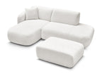 Anda - Canapé D'Angle Fixe Modulable Avec 1 Méridienne, 1 Chauffeuse Bout De Canapé Et 1 Pouf - Angle Gauche