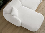 Anda - Canapé D'Angle Fixe Modulable Avec 1 Méridienne, 1 Chauffeuse Bout De Canapé Et 1 Pouf - Angle Gauche