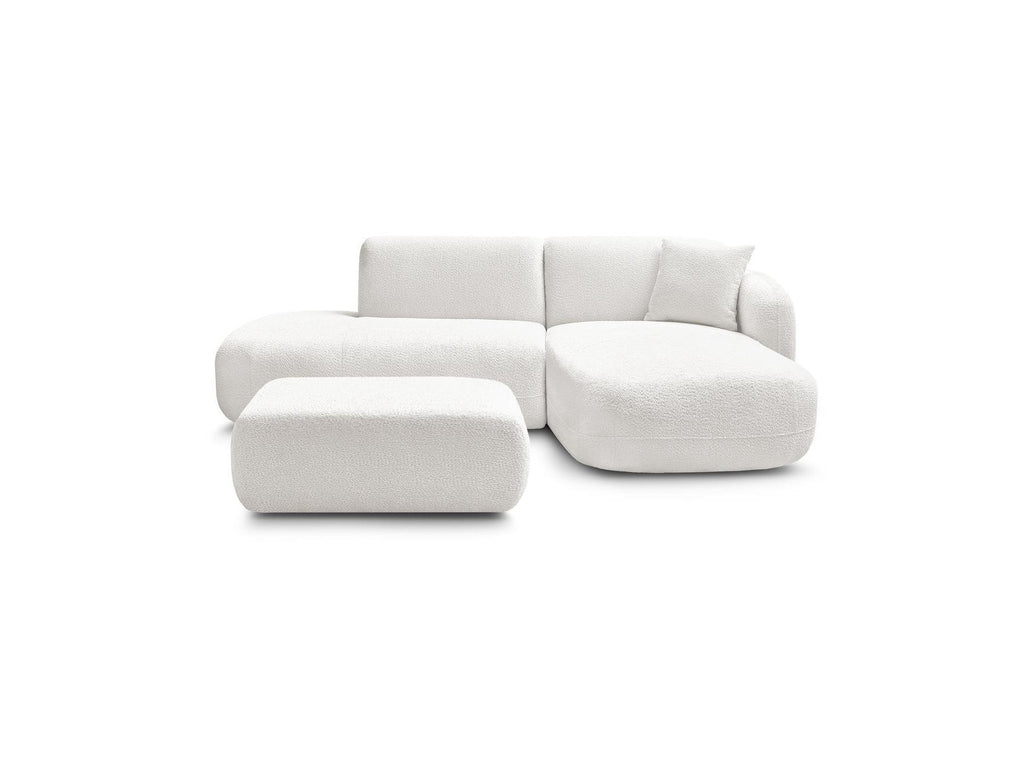 Anda - Canapé D'Angle Fixe Modulable Avec 1 Méridienne, 1 Chauffeuse Bout De Canapé Et 1 Pouf - Angle Droit