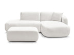 Anda - Canapé D'Angle Fixe Modulable Avec 1 Méridienne, 1 Chauffeuse Bout De Canapé Et 1 Pouf - Angle Droit