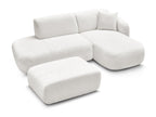 Anda - Canapé D'Angle Fixe Modulable Avec 1 Méridienne, 1 Chauffeuse Bout De Canapé Et 1 Pouf - Angle Droit