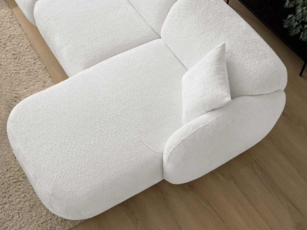 Anda - Canapé D'Angle Fixe Modulable Avec 1 Méridienne, 1 Chauffeuse Bout De Canapé Et 1 Pouf - Angle Droit