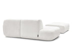 Anda - Canapé D'Angle Fixe Modulable Avec 1 Méridienne, 1 Chauffeuse Bout De Canapé Et 1 Pouf - Angle Droit