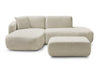 Anda - Canapé D'Angle Fixe Modulable Avec 1 Méridienne, 1 Chauffeuse Bout De Canapé Et 1 Pouf - Angle Gauche