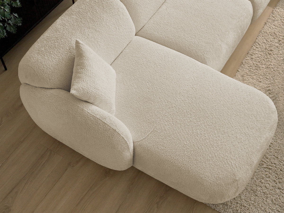Anda - Canapé D'Angle Fixe Modulable Avec 1 Méridienne, 1 Chauffeuse Bout De Canapé Et 1 Pouf - Angle Gauche