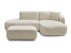 Anda - Canapé D'Angle Fixe Modulable Avec 1 Méridienne, 1 Chauffeuse Bout De Canapé Et 1 Pouf - Angle Droit
