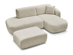 Anda - Canapé D'Angle Fixe Modulable Avec 1 Méridienne, 1 Chauffeuse Bout De Canapé Et 1 Pouf - Angle Droit