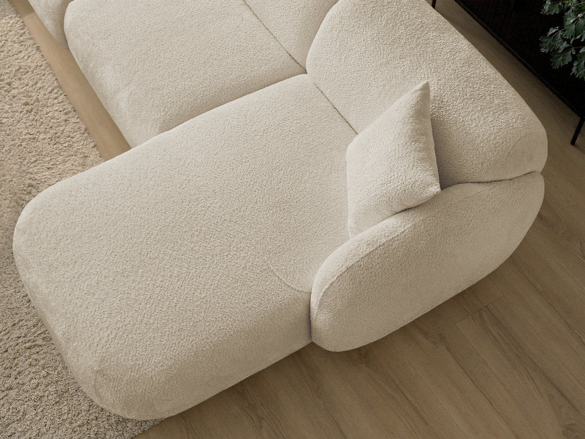 Anda - Canapé D'Angle Fixe Modulable Avec 1 Méridienne, 1 Chauffeuse Bout De Canapé Et 1 Pouf - Angle Droit