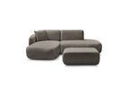 Anda - Canapé D'Angle Fixe Modulable Avec 1 Méridienne, 1 Chauffeuse Bout De Canapé Et 1 Pouf - Angle Gauche