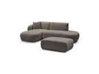 Anda - Canapé D'Angle Fixe Modulable Avec 1 Méridienne, 1 Chauffeuse Bout De Canapé Et 1 Pouf - Angle Gauche