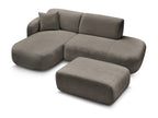 Anda - Canapé D'Angle Fixe Modulable Avec 1 Méridienne, 1 Chauffeuse Bout De Canapé Et 1 Pouf - Angle Gauche