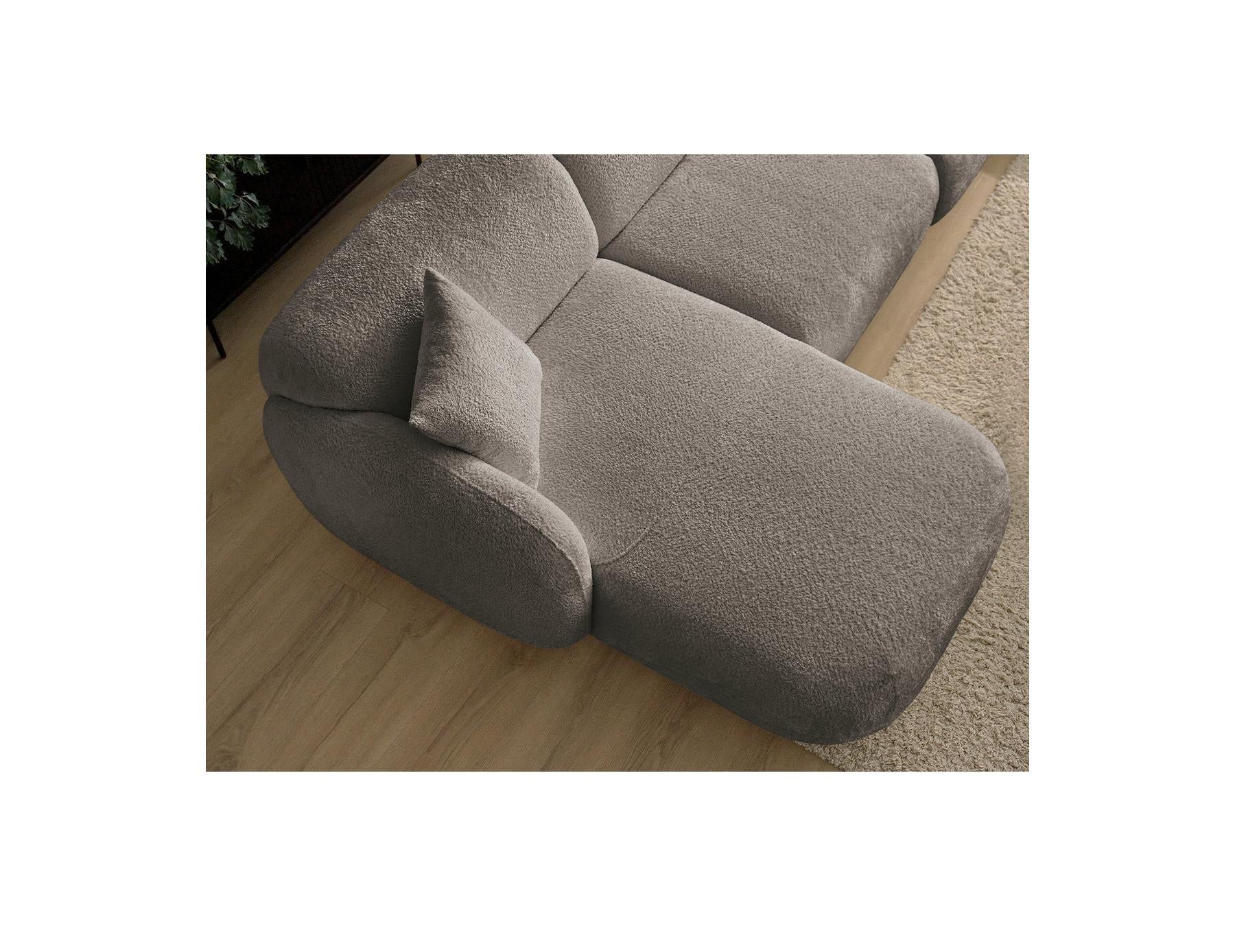 Anda - Canapé D'Angle Fixe Modulable Avec 1 Méridienne, 1 Chauffeuse Bout De Canapé Et 1 Pouf - Angle Gauche