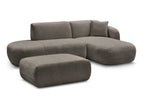 Anda - Canapé D'Angle Fixe Modulable Avec 1 Méridienne, 1 Chauffeuse Bout De Canapé Et 1 Pouf - Angle Droit