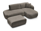 Anda - Canapé D'Angle Fixe Modulable Avec 1 Méridienne, 1 Chauffeuse Bout De Canapé Et 1 Pouf - Angle Droit