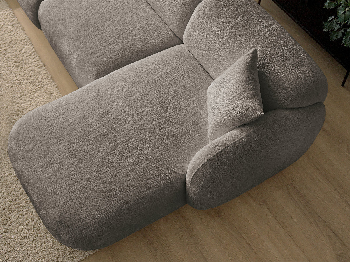 Anda - Canapé D'Angle Fixe Modulable Avec 1 Méridienne, 1 Chauffeuse Bout De Canapé Et 1 Pouf - Angle Droit