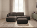 Anda - Canapé D'Angle Fixe Modulable Avec 1 Méridienne, 1 Chauffeuse Bout De Canapé Et 1 Pouf - Angle Gauche