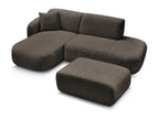 Anda - Canapé D'Angle Fixe Modulable Avec 1 Méridienne, 1 Chauffeuse Bout De Canapé Et 1 Pouf - Angle Gauche