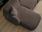 Anda - Canapé D'Angle Fixe Modulable Avec 1 Méridienne, 1 Chauffeuse Bout De Canapé Et 1 Pouf - Angle Gauche