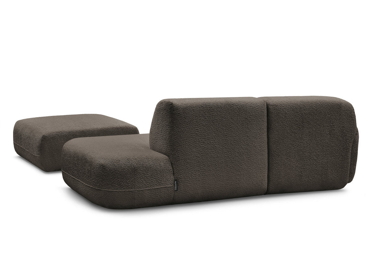 Anda - Canapé D'Angle Fixe Modulable Avec 1 Méridienne, 1 Chauffeuse Bout De Canapé Et 1 Pouf - Angle Gauche