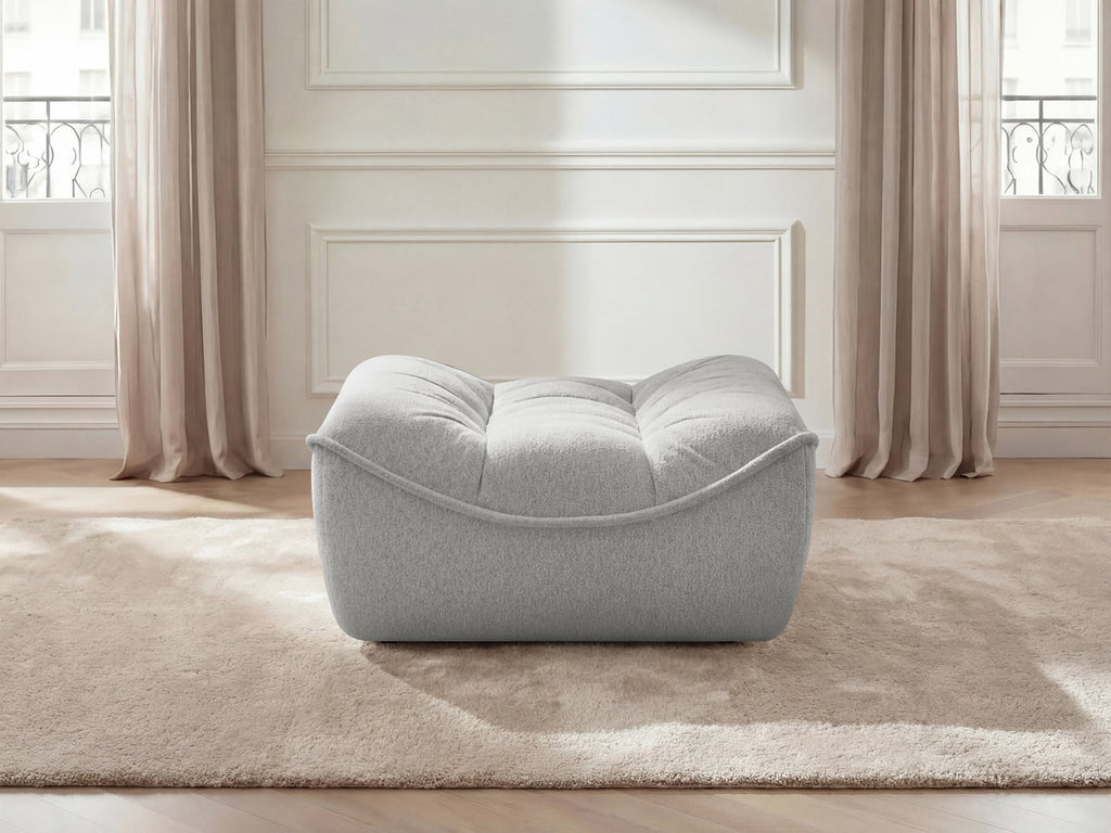 Serena Mottled Fabric Pouf