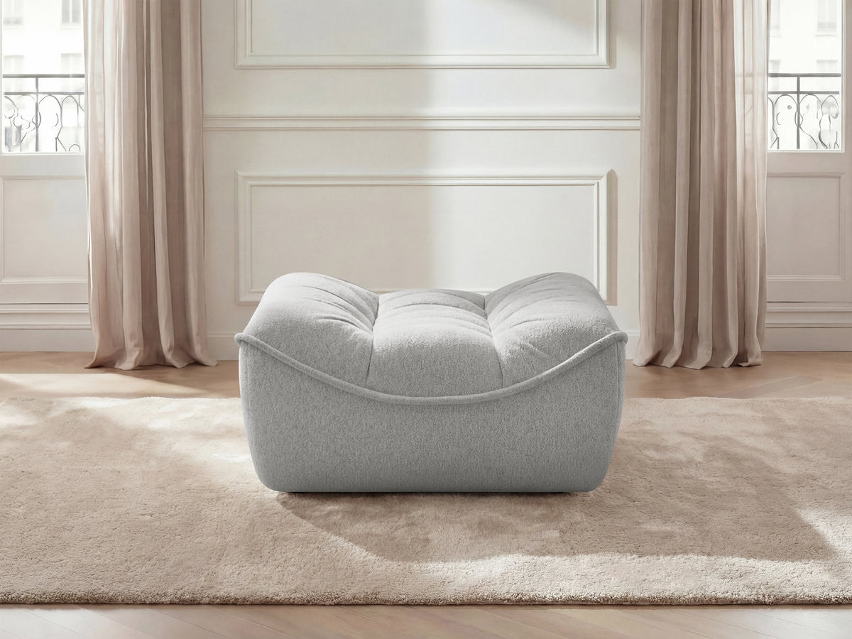 Serena Mottled Fabric Pouf