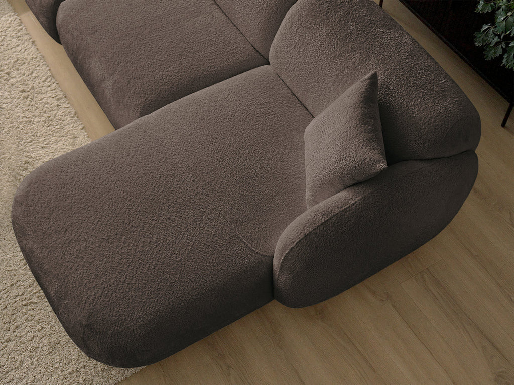 Anda - Canapé D'Angle Fixe Modulable Avec 1 Méridienne, 1 Chauffeuse Bout De Canapé Et 1 Pouf - Angle Droit